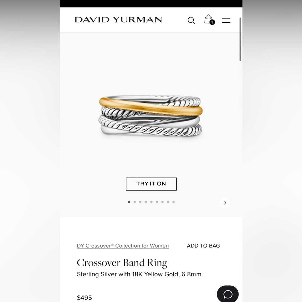David Yurman cross over ring